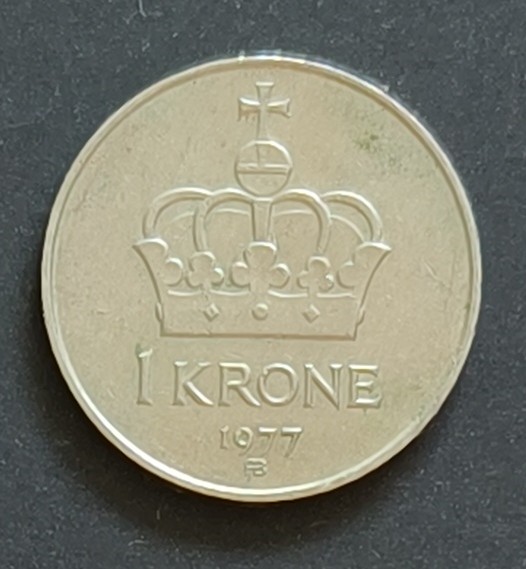 1 Krone King Olav V. Krona Crown